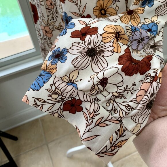 Boho Hippie Floral Blouse Top - Picture 5 of 12